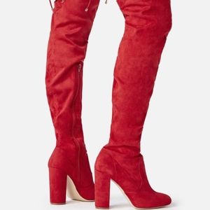 OVER THE KNEE HEELED BOOTS
